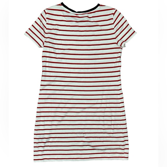 Tommy Hilfiger white and red Striped Logo T-Shirt Dress. Sz. M - Picture 5 of 5